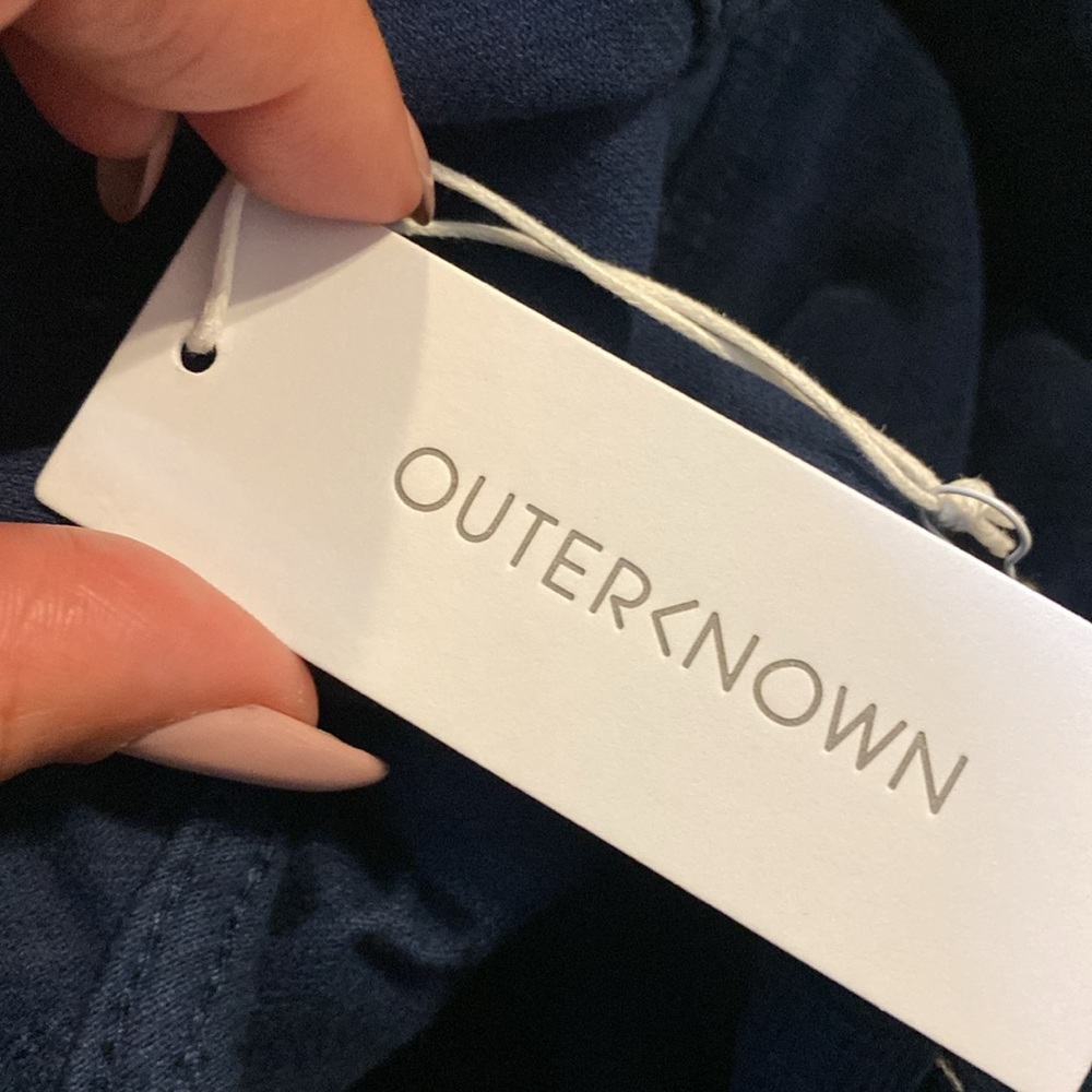 NWT OUTERKNOWN Navy Cordouroy S.E.A. Long Sleeve Jumpsuit, size X- Small - Picture 10 of 15